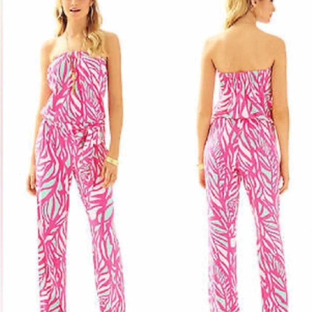 Lilly Pulitzer Pink and White Jumpsuit
